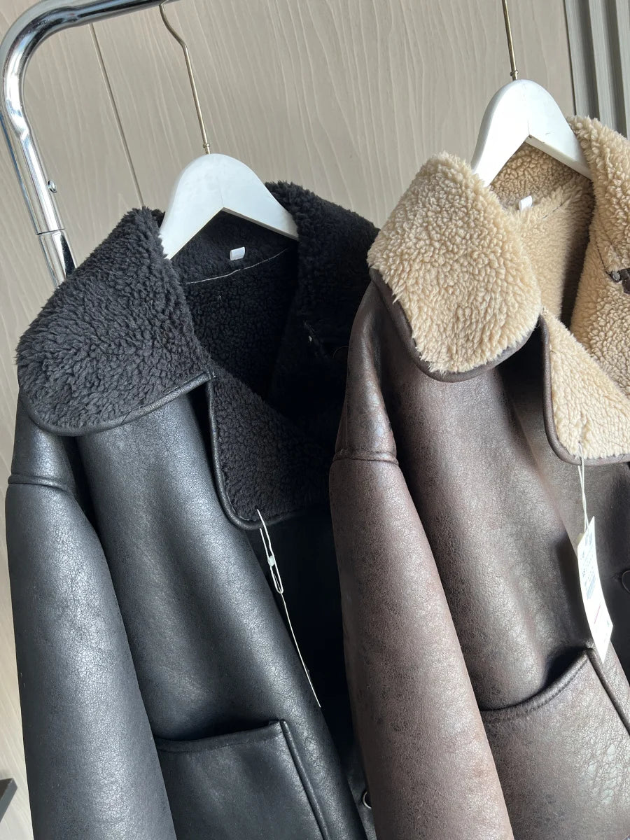 ReverLux™ Faux Leather Fur Jacket