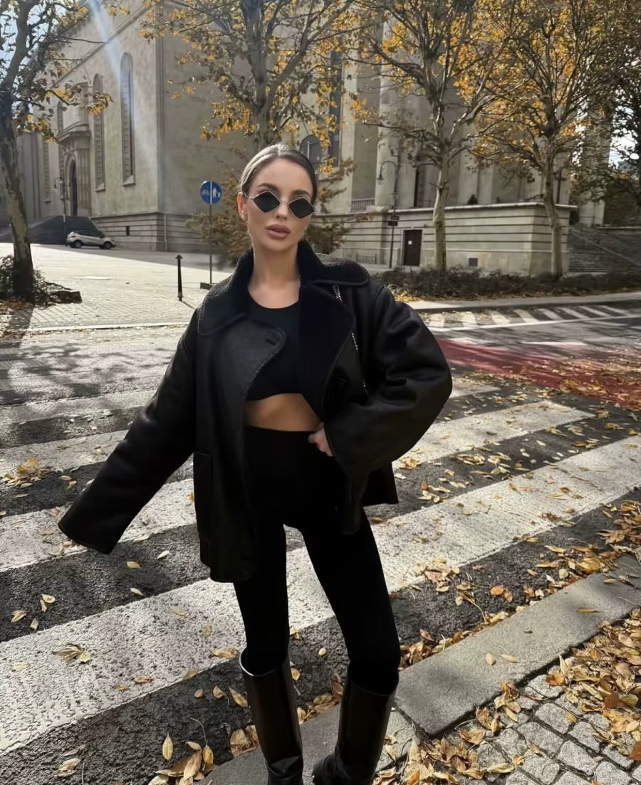 ReverLux™ Faux Leather Fur Jacket