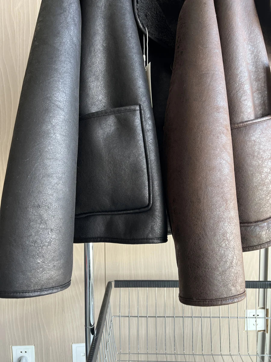 ReverLux™ Faux Leather Fur Jacket