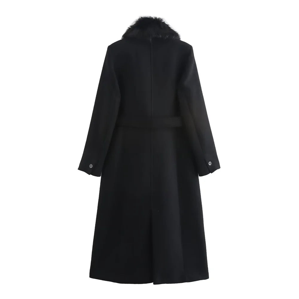 SoftLuxe™ Faux Fur Collar Long Coat