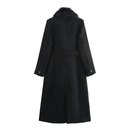 SoftLuxe™ Faux Fur Collar Long Coat