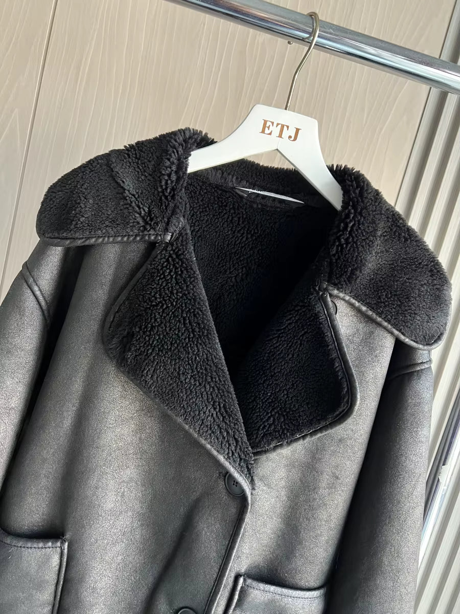 ReverLux™ Faux Leather Fur Jacket
