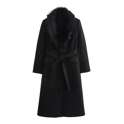 SoftLuxe™ Faux Fur Collar Long Coat
