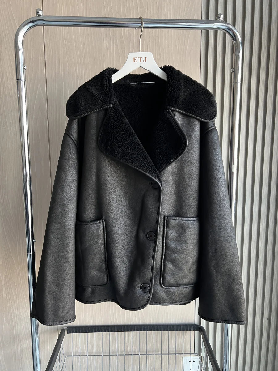 ReverLux™ Faux Leather Fur Jacket