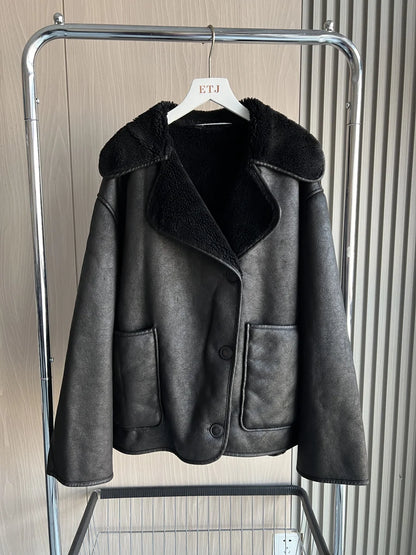 ReverLux™ Faux Leather Fur Jacket