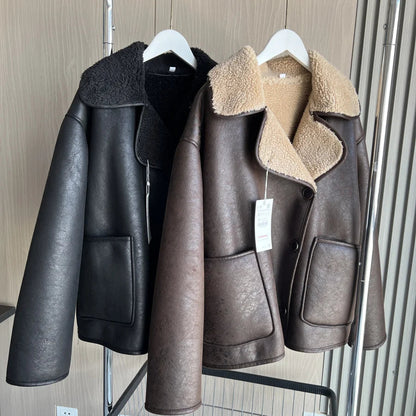 ReverLux™ Faux Leather Fur Jacket
