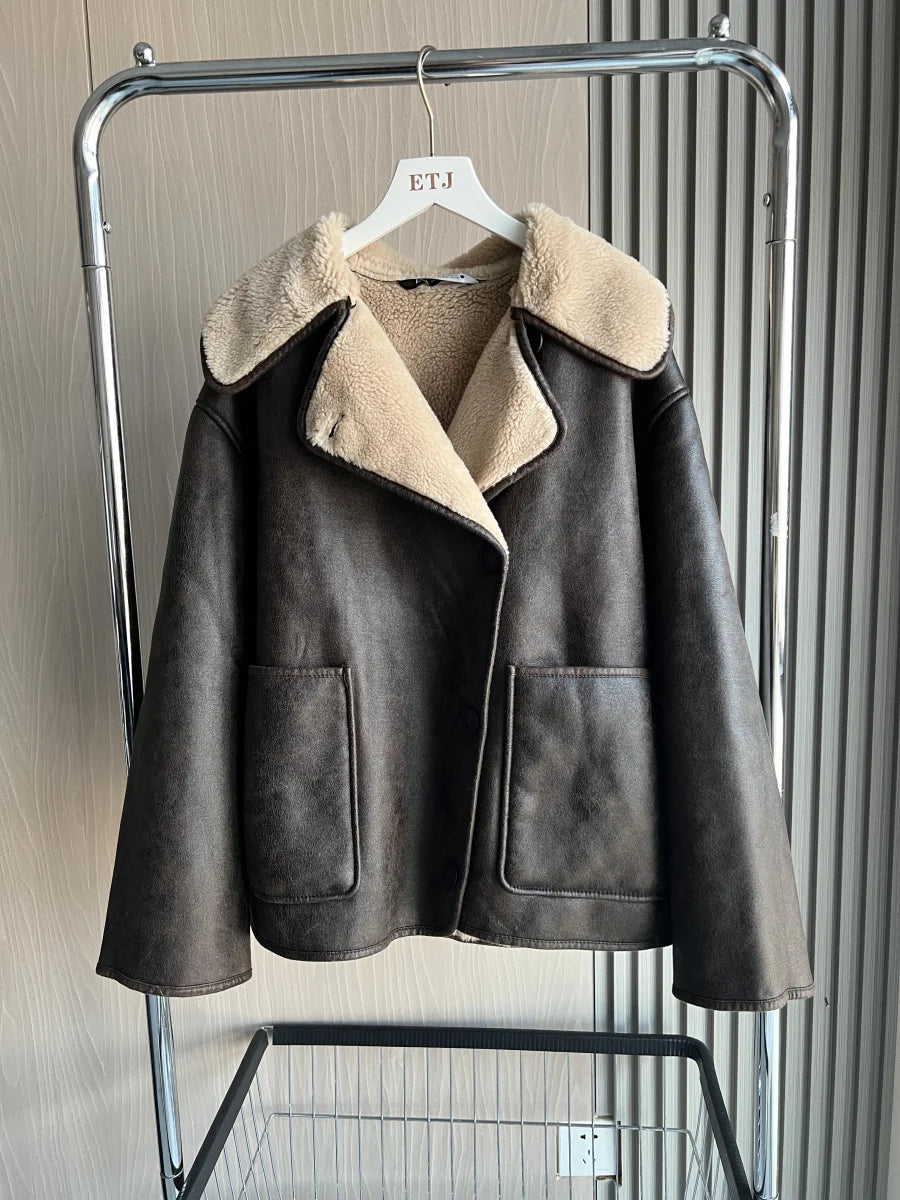ReverLux™ Faux Leather Fur Jacket
