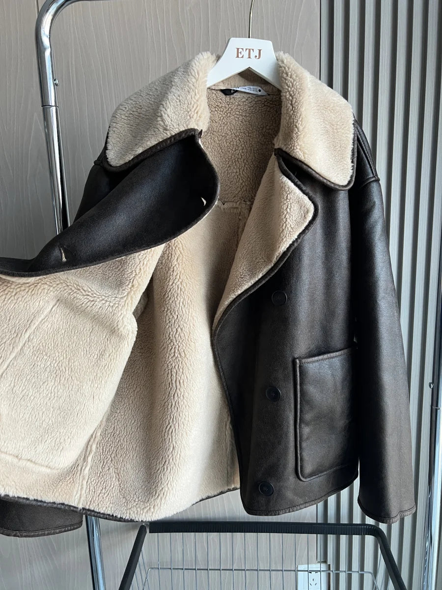 ReverLux™ Faux Leather Fur Jacket