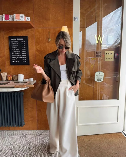 Elara Cropped Trench